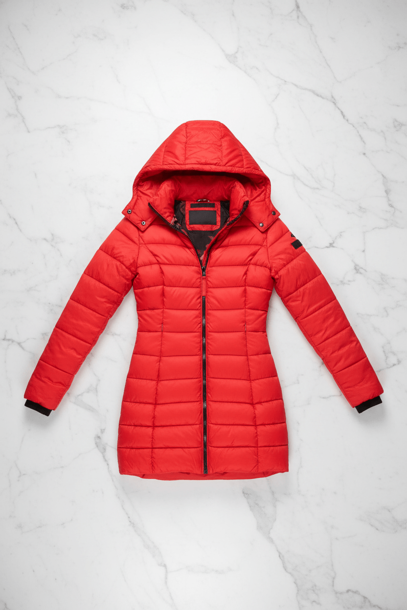 Ashford | Aspen – Women’s Slim Fit Quilted Long Puffer Jacket with Detachable Hood - Ashford London Clothing