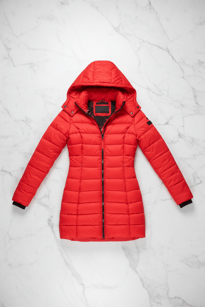Ashford | Aspen – Women’s Slim Fit Quilted Long Puffer Jacket with Detachable Hood - Ashford London Clothing