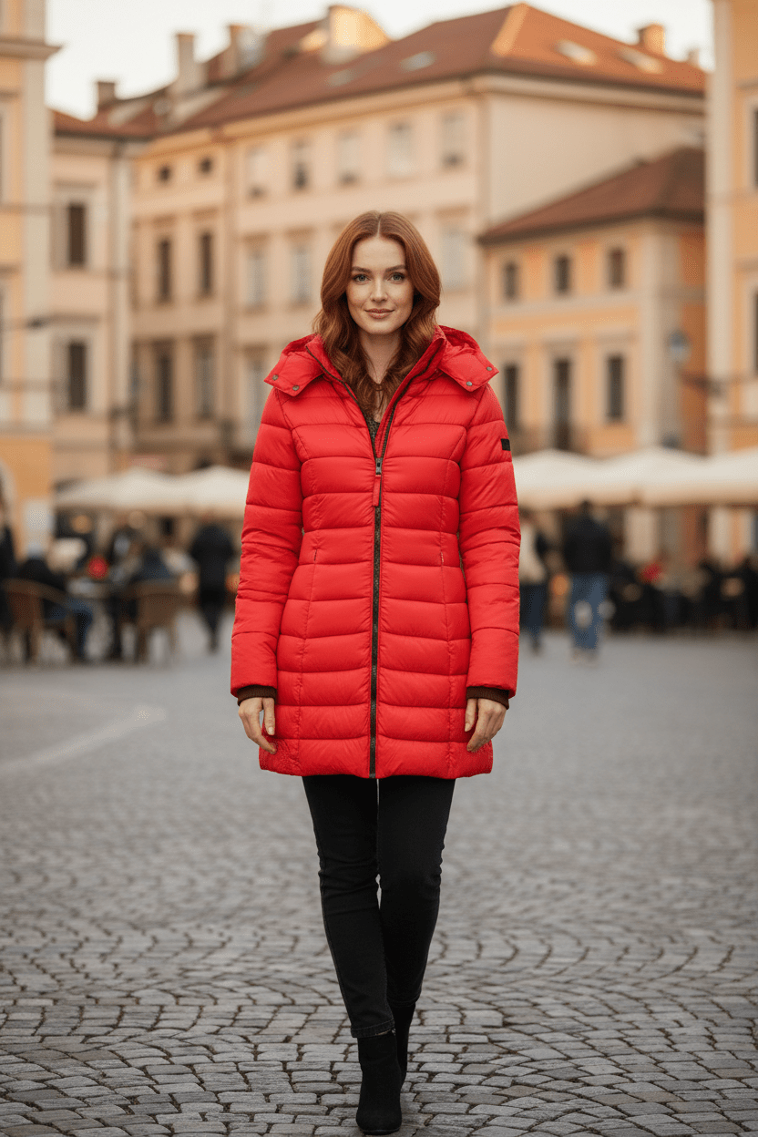 Ashford | Aspen – Women’s Slim Fit Quilted Long Puffer Jacket with Detachable Hood - Ashford London Clothing