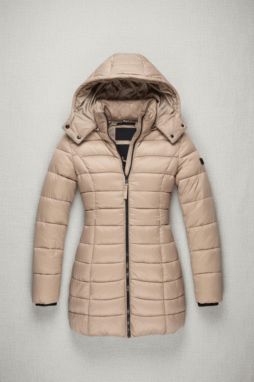 Ashford | Aspen – Women’s Slim Fit Quilted Long Puffer Jacket with Detachable Hood - Ashford London Clothing