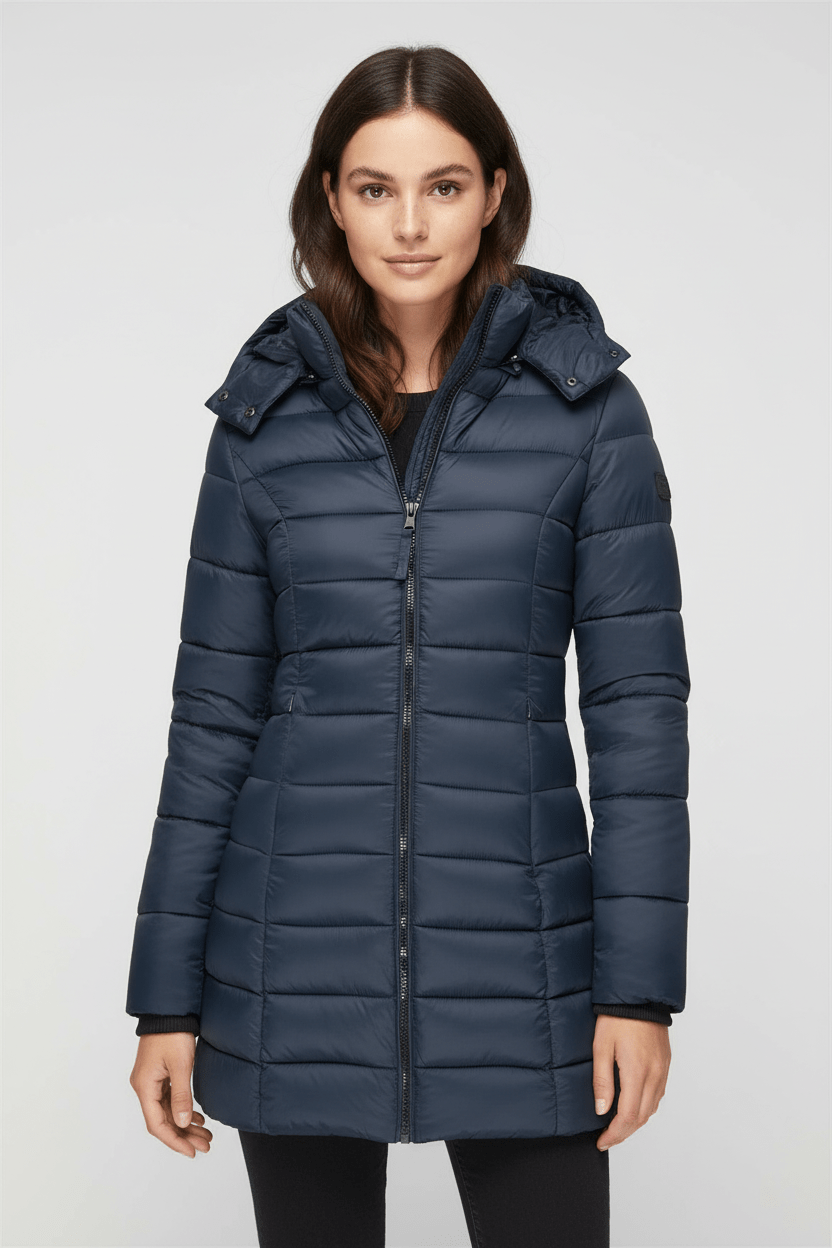 Ashford | Aspen – Women’s Slim Fit Quilted Long Puffer Jacket with Detachable Hood - Ashford London Clothing