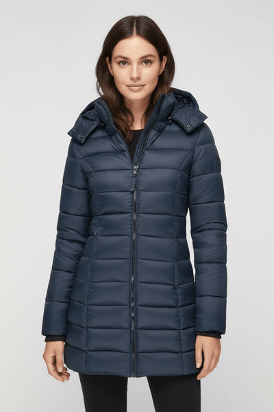 Ashford | Aspen – Women’s Slim Fit Quilted Long Puffer Jacket with Detachable Hood - Ashford London Clothing