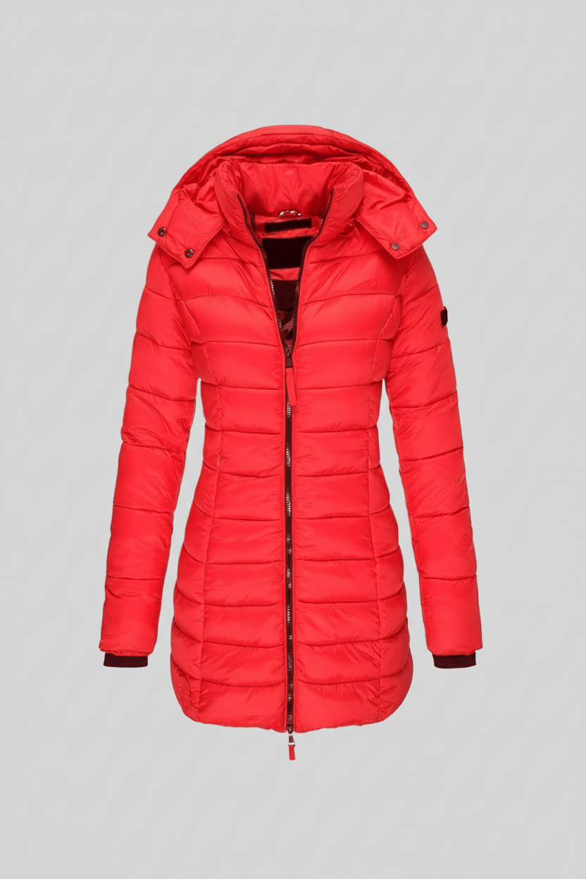 Ashford | Aspen – Women’s Slim Fit Quilted Long Puffer Jacket with Detachable Hood - Ashford London Clothing