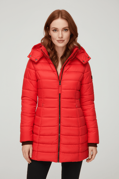 Ashford | Aspen – Women’s Slim Fit Quilted Long Puffer Jacket with Detachable Hood - Ashford London Clothing