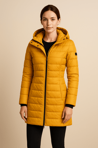 Ashford | Aspen – Women’s Slim Fit Quilted Long Puffer Jacket with Detachable Hood - Ashford London Clothing