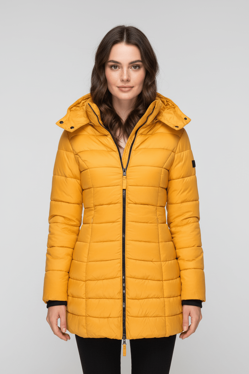 Ashford | Aspen – Women’s Slim Fit Quilted Long Puffer Jacket with Detachable Hood - Ashford London Clothing