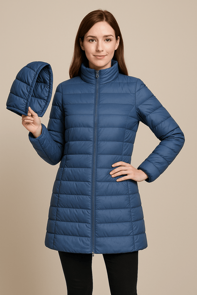 Ashford | Aubrey – Women’s Fitted Mid - Thigh Quilted Down Jacket with Hood - Ashford London Clothing
