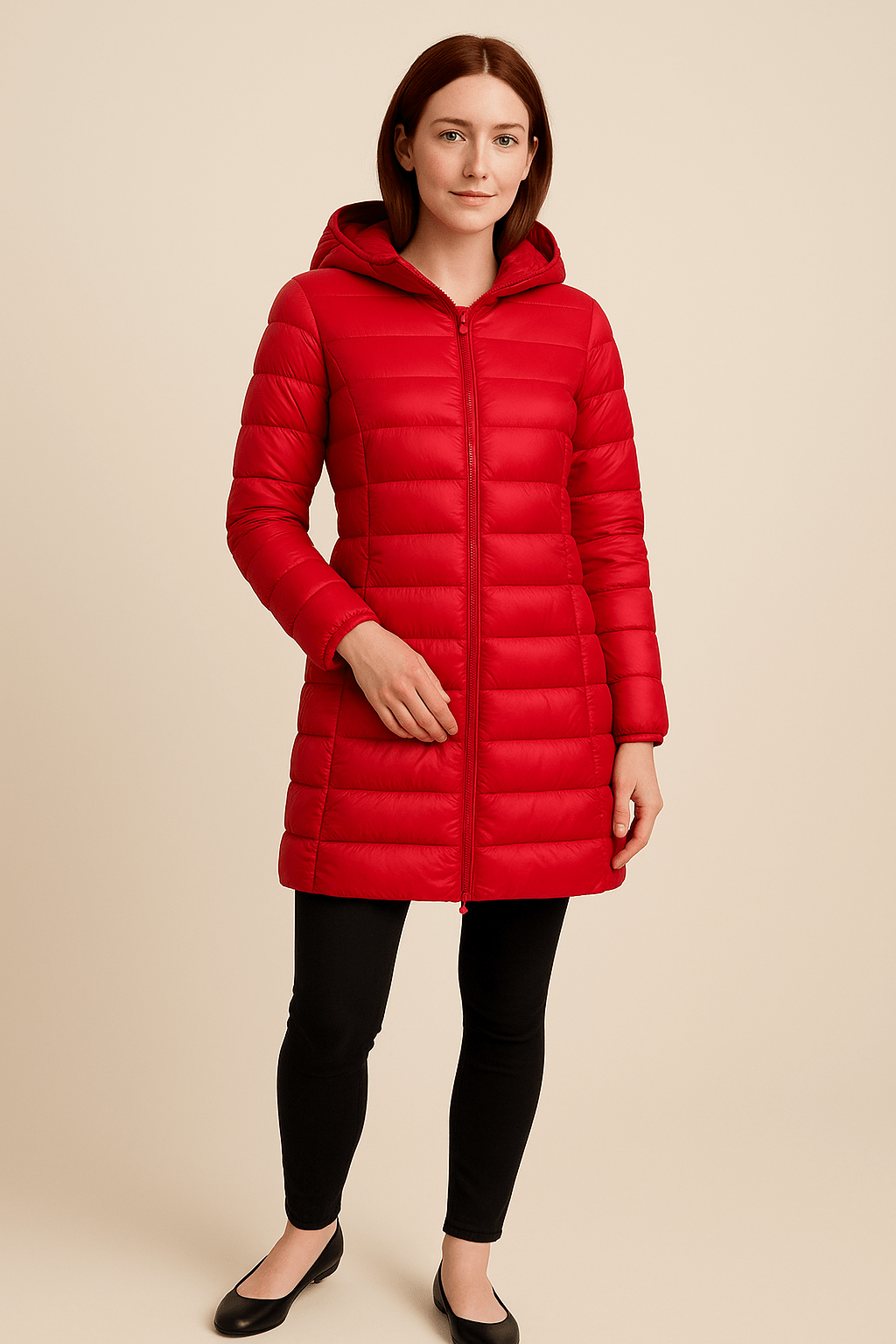 Ashford | Aubrey – Women’s Fitted Mid - Thigh Quilted Down Jacket with Hood - Ashford London Clothing