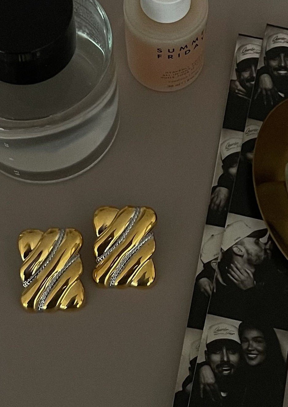 Ashford | Ava – Women’s Chunky Vintage Gold - Plated Earrings - Ashford London Clothing