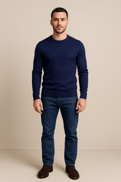 Ashford | Benny – Men’s Crew Neck Sweater with Regular Fit in Soft Knit - Ashford London Clothing