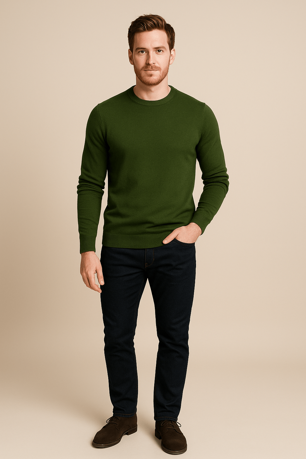 Ashford | Benny – Men’s Crew Neck Sweater with Regular Fit in Soft Knit - Ashford London Clothing