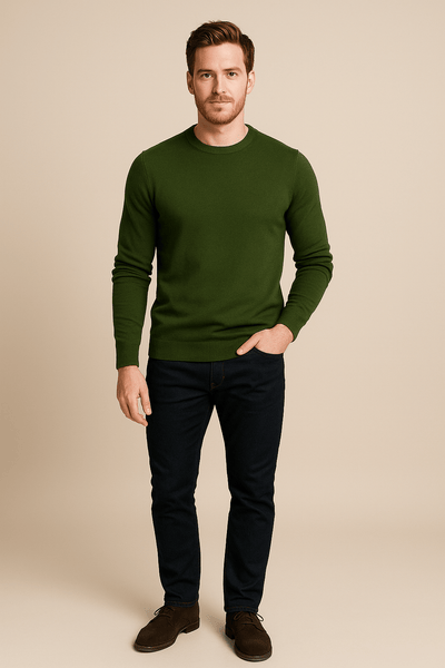 Ashford | Benny – Men’s Crew Neck Sweater with Regular Fit in Soft Knit - Ashford London Clothing