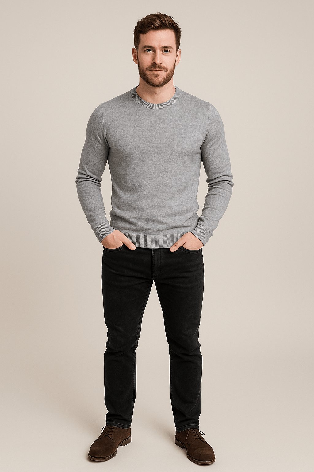 Ashford | Benny – Men’s Crew Neck Sweater with Regular Fit in Soft Knit - Ashford London Clothing