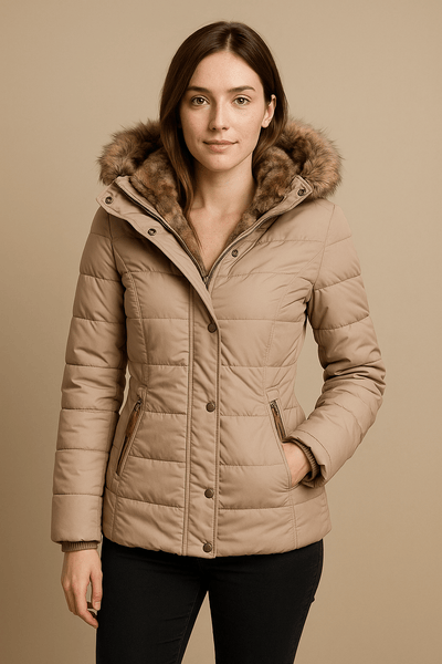 Ashford | Blake – Women’s Fitted Quilted Puffer Jacket with Faux Fur Hood - Ashford London Clothing