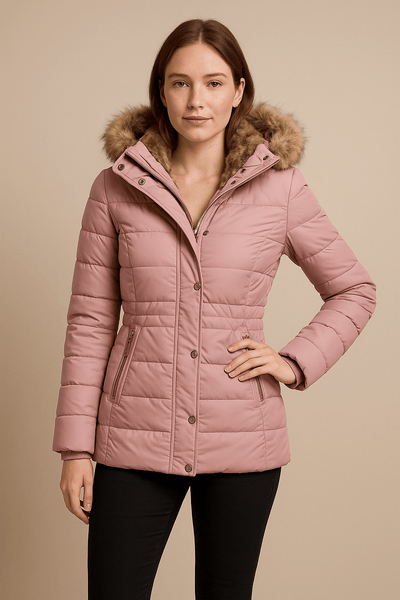 Ashford | Blake – Women’s Fitted Quilted Puffer Jacket with Faux Fur Hood - Ashford London Clothing