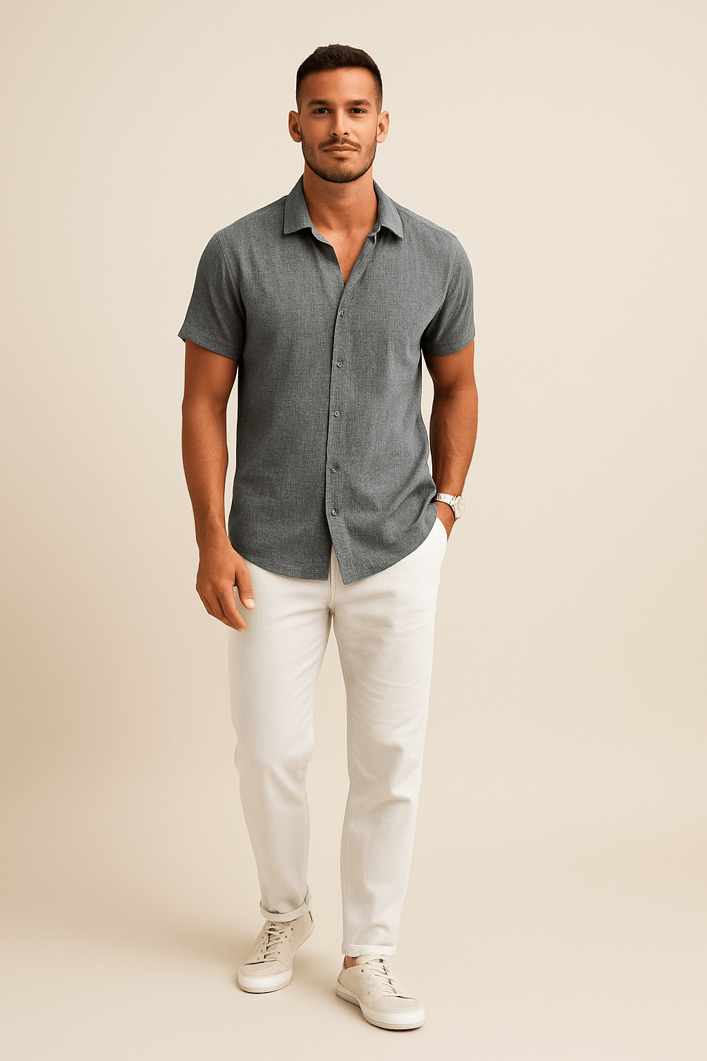 Ashford | Button - Down Shirt – Casual Short Sleeve Style for Men - Ashford London Clothing
