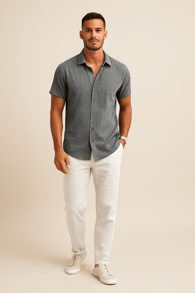 Ashford | Button - Down Shirt – Casual Short Sleeve Style for Men - Ashford London Clothing