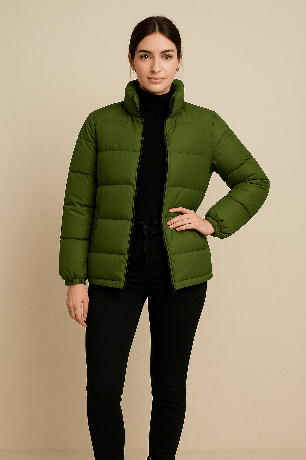 Ashford | Caroline – Women’s Relaxed Fit Quilted Jacket with High Collar & Zip Front - Ashford London Clothing