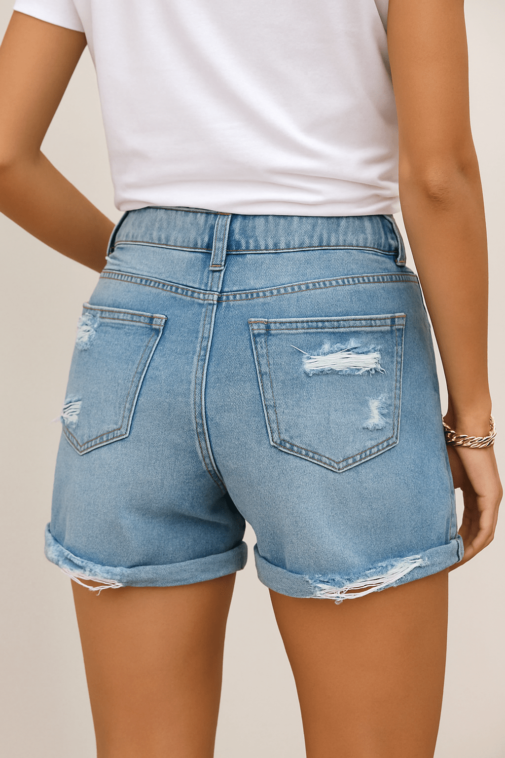Ashford | Celine Cool Denim Shorts with Fringes - Ashford London Clothing