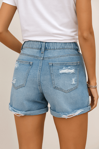 Ashford | Celine Cool Denim Shorts with Fringes - Ashford London Clothing