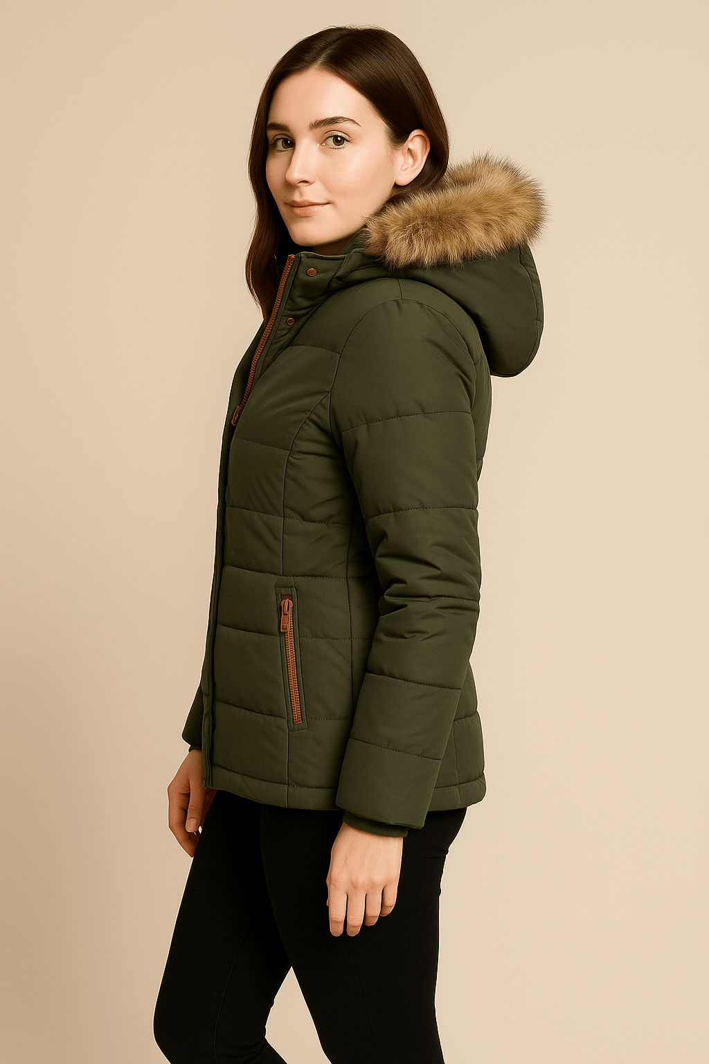 Ashford | Colleen – Women’s Down Puffer Jacket with Faux Fur Hood - Ashford London Clothing