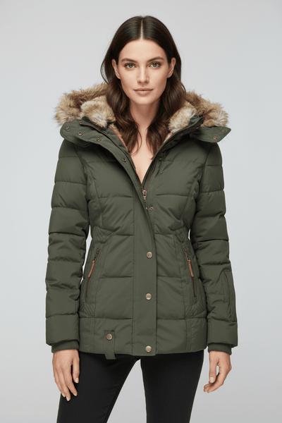 Ashford | Colleen – Women’s Down Puffer Jacket with Faux Fur Hood - Ashford London Clothing