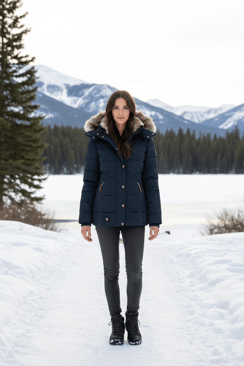 Ashford | Colleen – Women’s Down Puffer Jacket with Faux Fur Hood - Ashford London Clothing