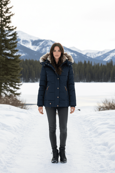 Ashford | Colleen – Women’s Down Puffer Jacket with Faux Fur Hood - Ashford London Clothing