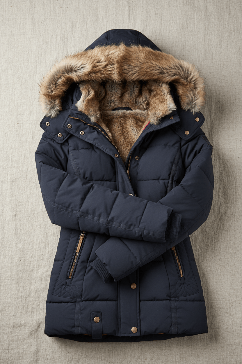 Ashford | Colleen – Women’s Down Puffer Jacket with Faux Fur Hood - Ashford London Clothing