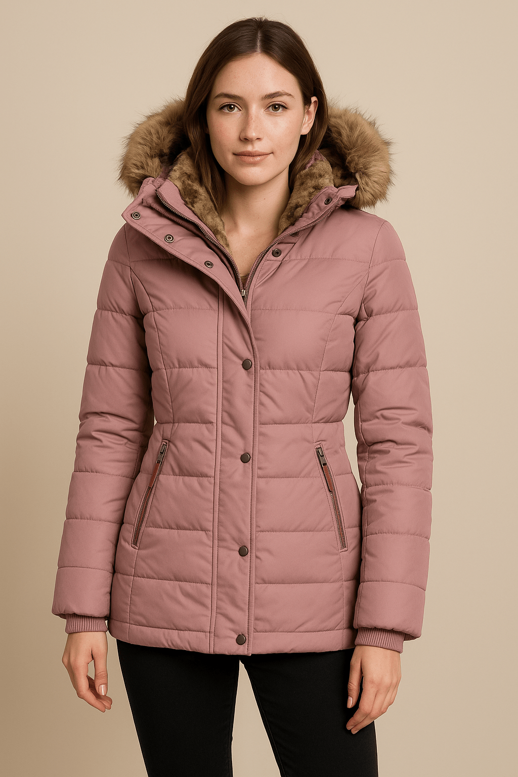 Ashford | Colleen – Women’s Down Puffer Jacket with Faux Fur Hood - Ashford London Clothing