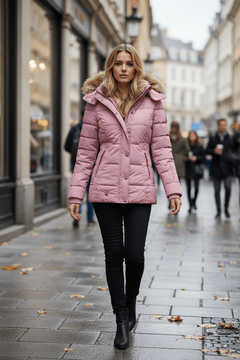 Ashford | Colleen – Women’s Down Puffer Jacket with Faux Fur Hood - Ashford London Clothing