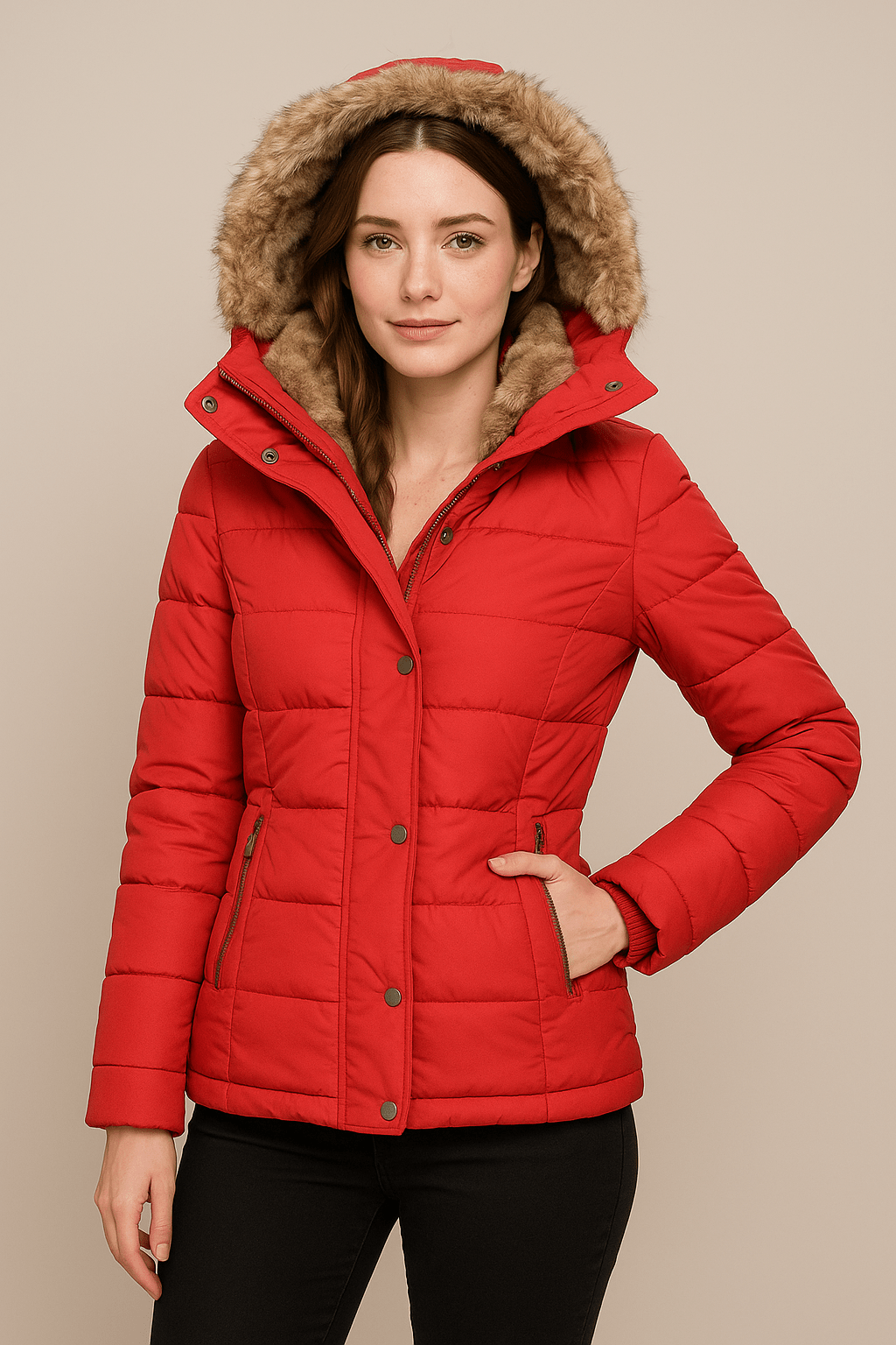 Ashford | Colleen – Women’s Down Puffer Jacket with Faux Fur Hood - Ashford London Clothing
