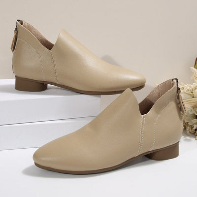 Ashford | Coralie – Women’s PU Leather Ankle Boots with Back Zip & Pointed Toe - Ashford London Clothing