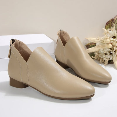 Ashford | Coralie – Women’s PU Leather Ankle Boots with Back Zip & Pointed Toe - Ashford London Clothing