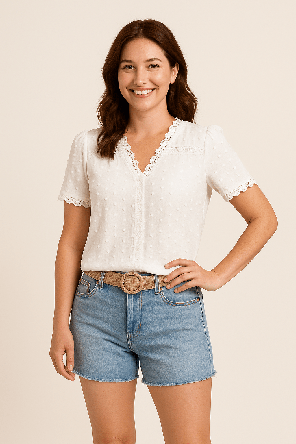Ashford | Delicate Lace Blouse with V - Neck - Ashford London Clothing