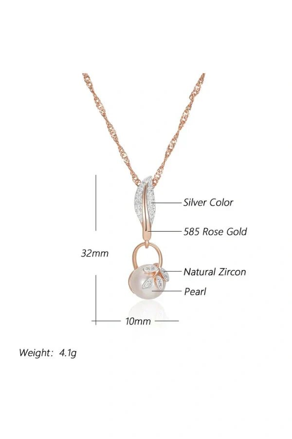 Ashford | Demi – Floral Pendant Necklace with Crystals & Pearl Center - Ashford London Clothing