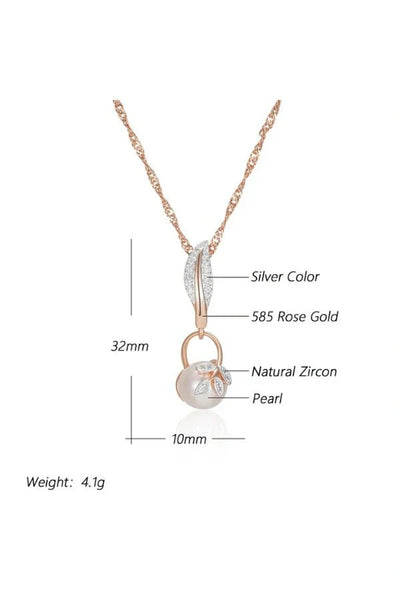 Ashford | Demi – Floral Pendant Necklace with Crystals & Pearl Center - Ashford London Clothing