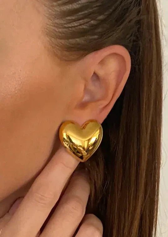 Ashford | Diana – Heart - Shaped Earrings with Durable PVD Coating - Ashford London Clothing