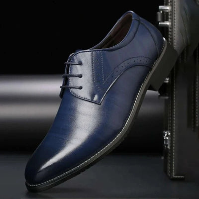 Ashford | Dylan Men’s Leather Oxford Shoes – Classic Lace - Up – Formal Brogue Detailing - Ashford London Clothing