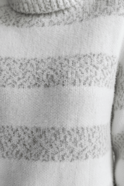 Ashford | Eira – Women’s Plush Knit Pullover with Ribbed Turtleneck and Striped Texture - Ashford London Clothing