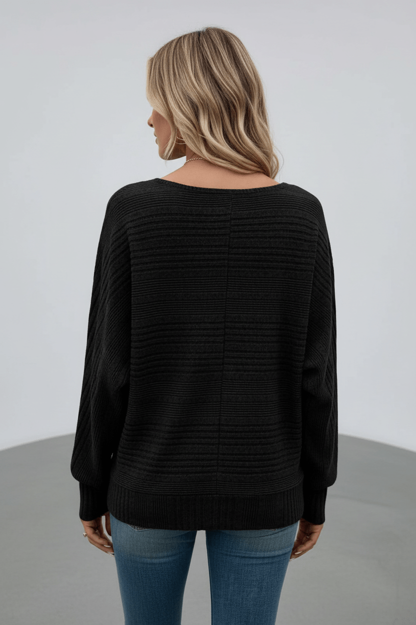 Ashford | Eira – Women’s Textured Rib Knit Sweatshirt with Dolman Sleeves - Ashford London Clothing