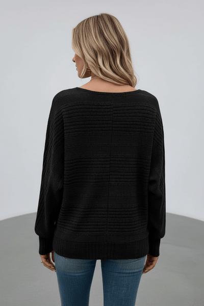 Ashford | Eira – Women’s Textured Rib Knit Sweatshirt with Dolman Sleeves - Ashford London Clothing