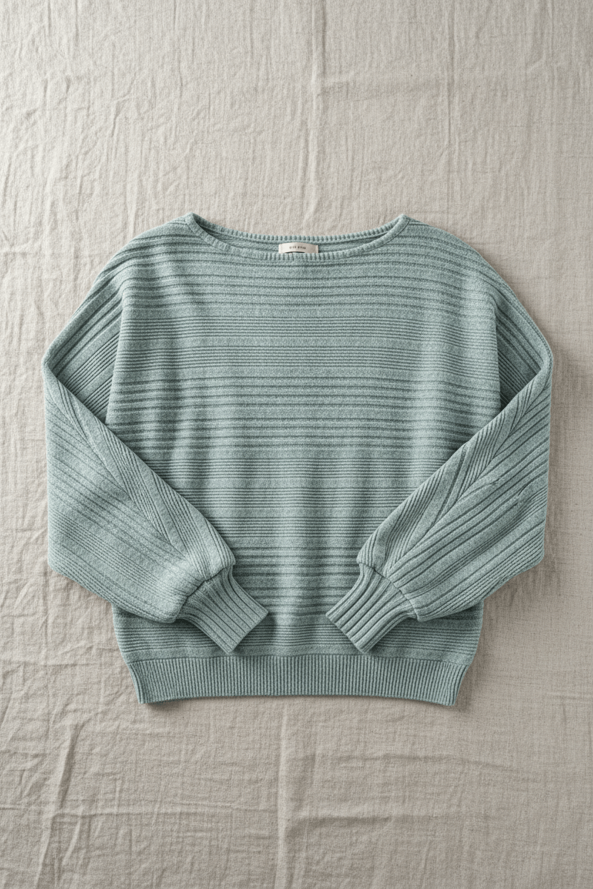 Ashford | Eira – Women’s Textured Rib Knit Sweatshirt with Dolman Sleeves - Ashford London Clothing