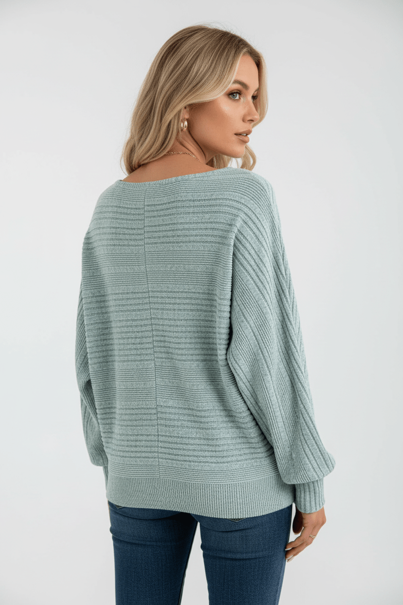 Ashford | Eira – Women’s Textured Rib Knit Sweatshirt with Dolman Sleeves - Ashford London Clothing