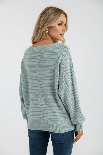 Ashford | Eira – Women’s Textured Rib Knit Sweatshirt with Dolman Sleeves - Ashford London Clothing