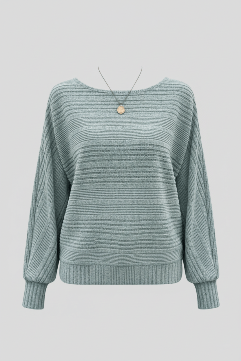 Ashford | Eira – Women’s Textured Rib Knit Sweatshirt with Dolman Sleeves - Ashford London Clothing