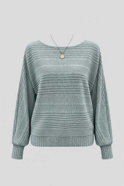 Ashford | Eira – Women’s Textured Rib Knit Sweatshirt with Dolman Sleeves - Ashford London Clothing