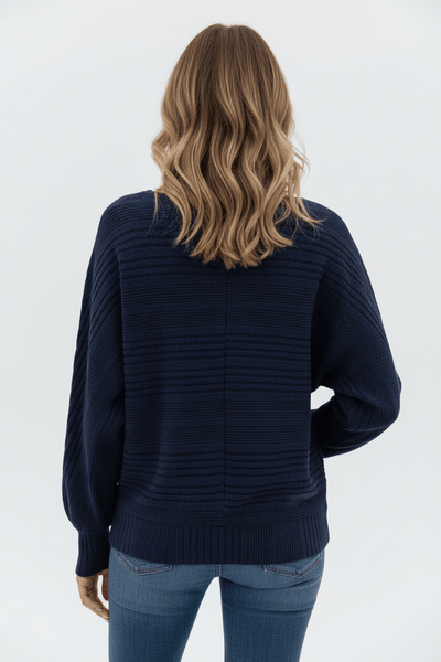 Ashford | Eira – Women’s Textured Rib Knit Sweatshirt with Dolman Sleeves - Ashford London Clothing