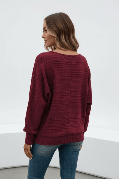 Ashford | Eira – Women’s Textured Rib Knit Sweatshirt with Dolman Sleeves - Ashford London Clothing