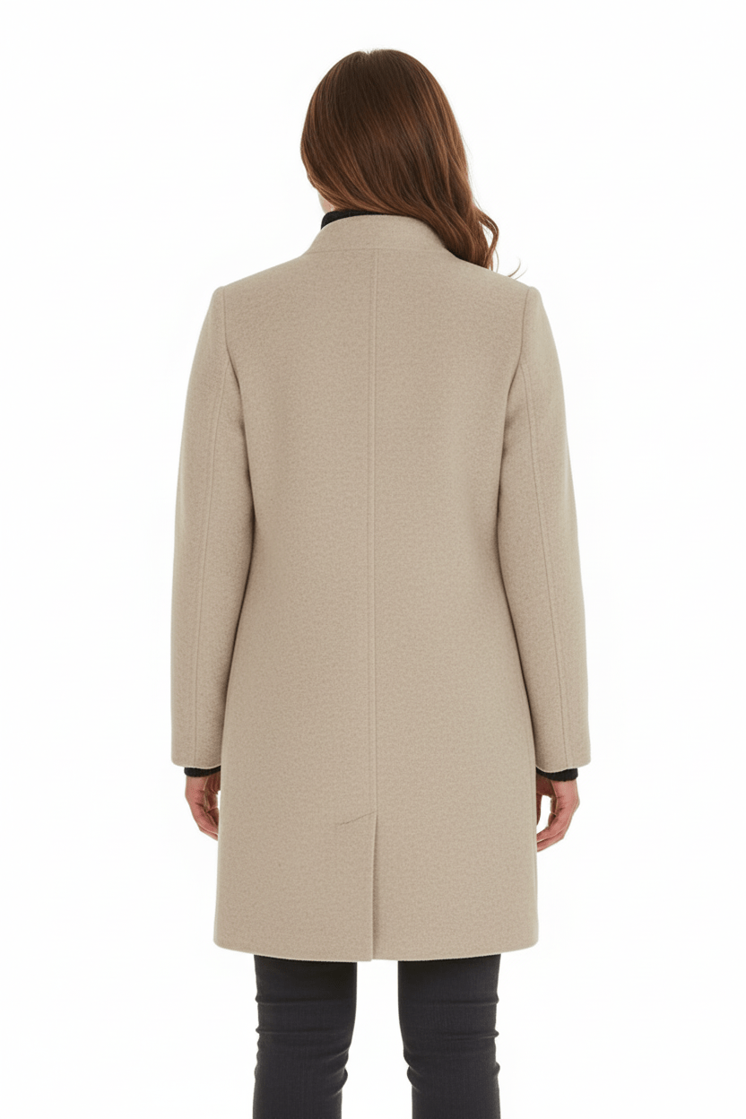 Ashford | Elara – Women’s Wool Blend Coat with Stand Collar and Pockets - Ashford London Clothing